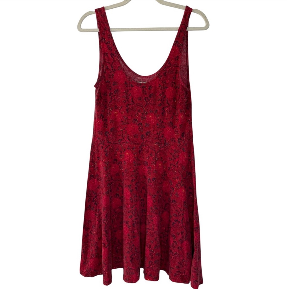 Ecote Red Mini Dress with Black Paisley Print